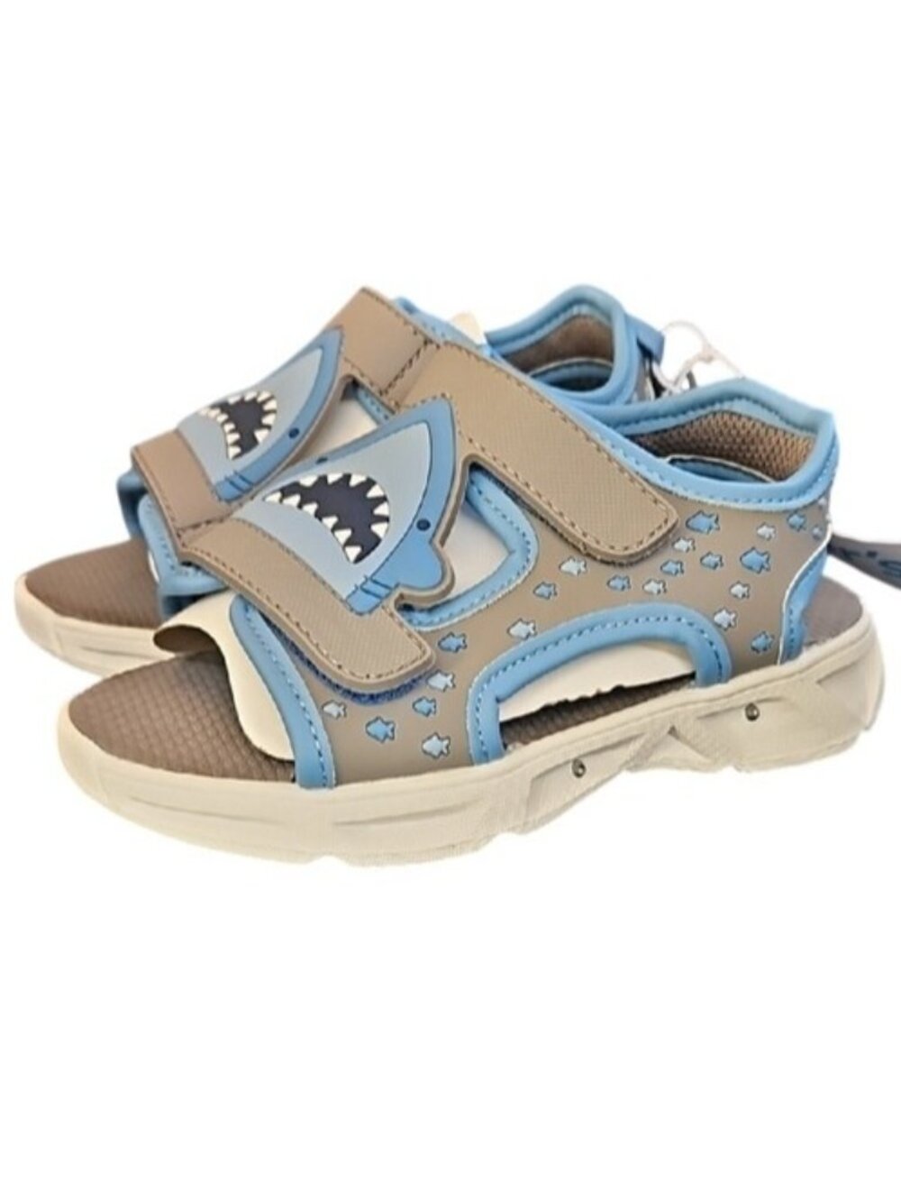 Carter's Futura Shark Sandals Light-Up Soles Size 7 Toddler Boy New Comfort